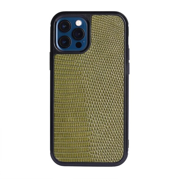 Minimalist iPhone 12 & 12 Pro Case - Premium Lizard Leather - Needles Color - Picture 1 of 5